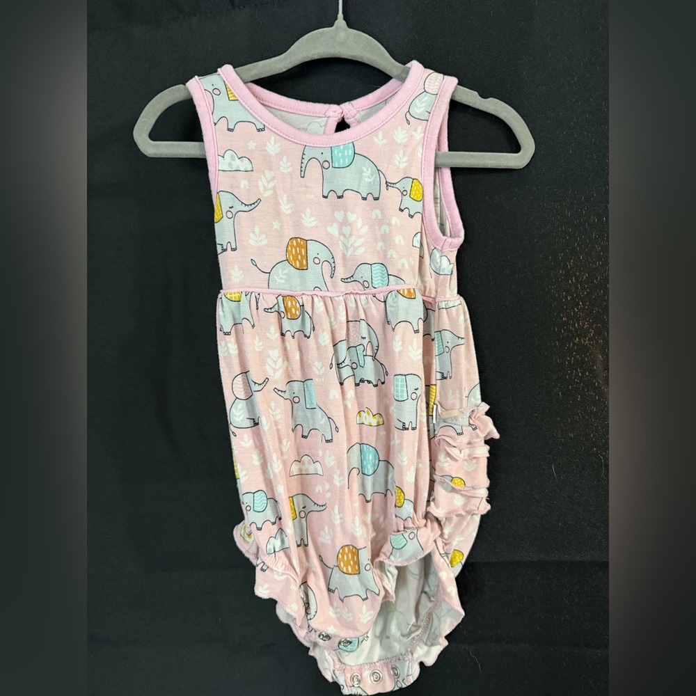 Little Sleepies Pink and White Baby Romper